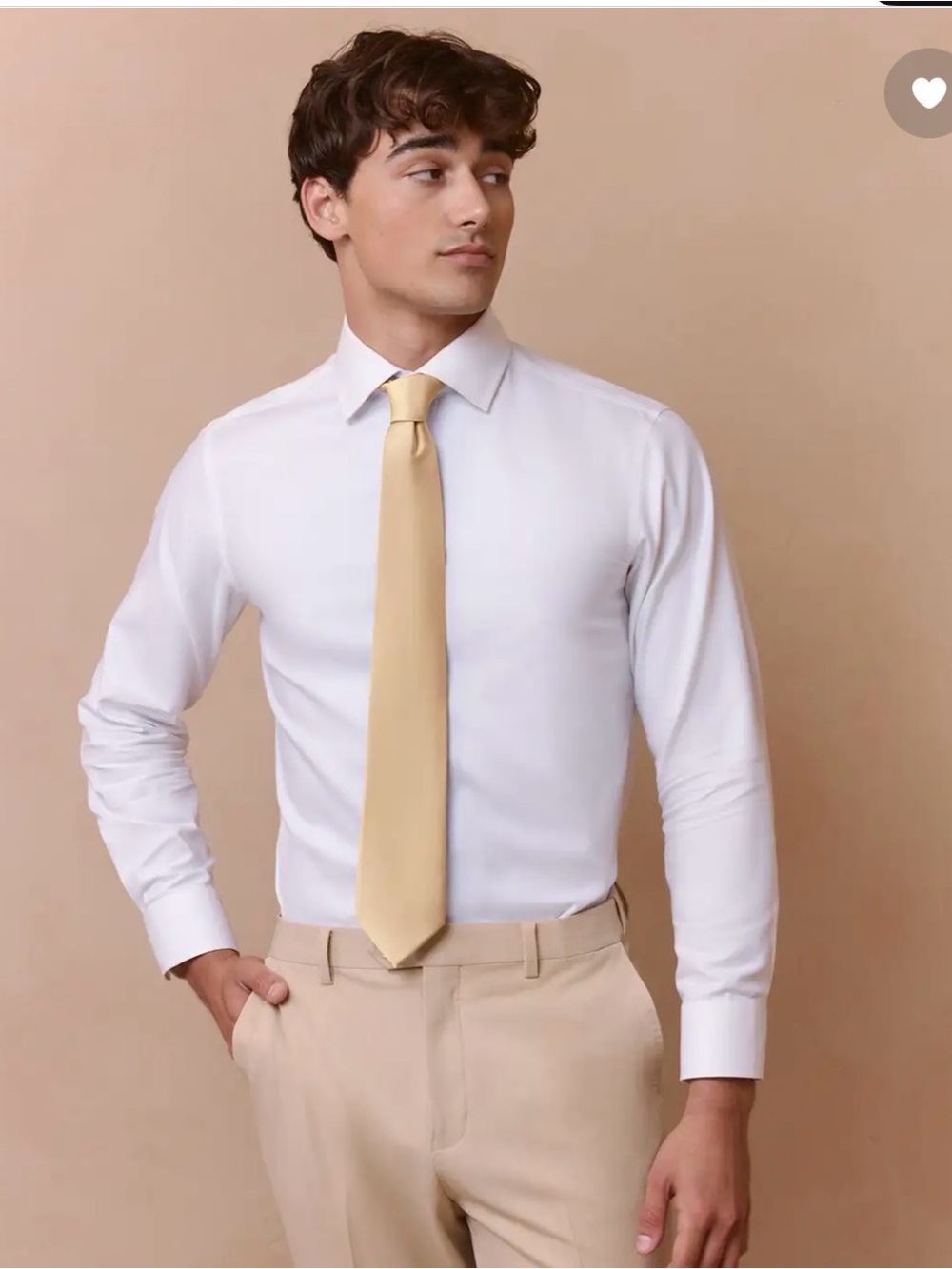 Azazie Pale Champagne color Men's Satin Tie
